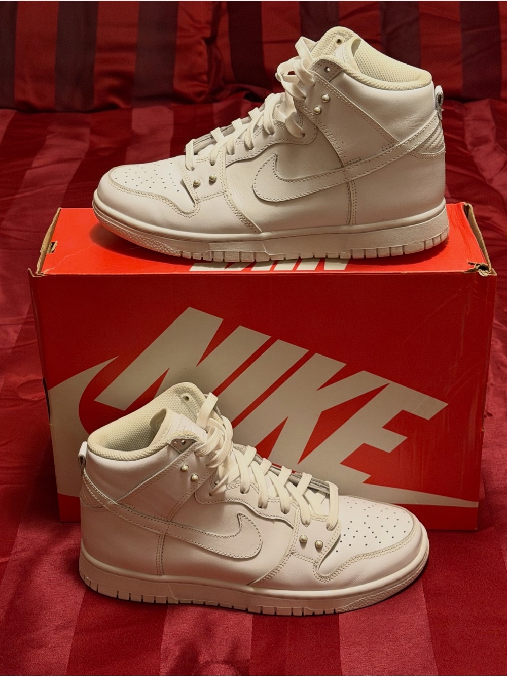 Nike All-White Dunk High-Top Sneakers